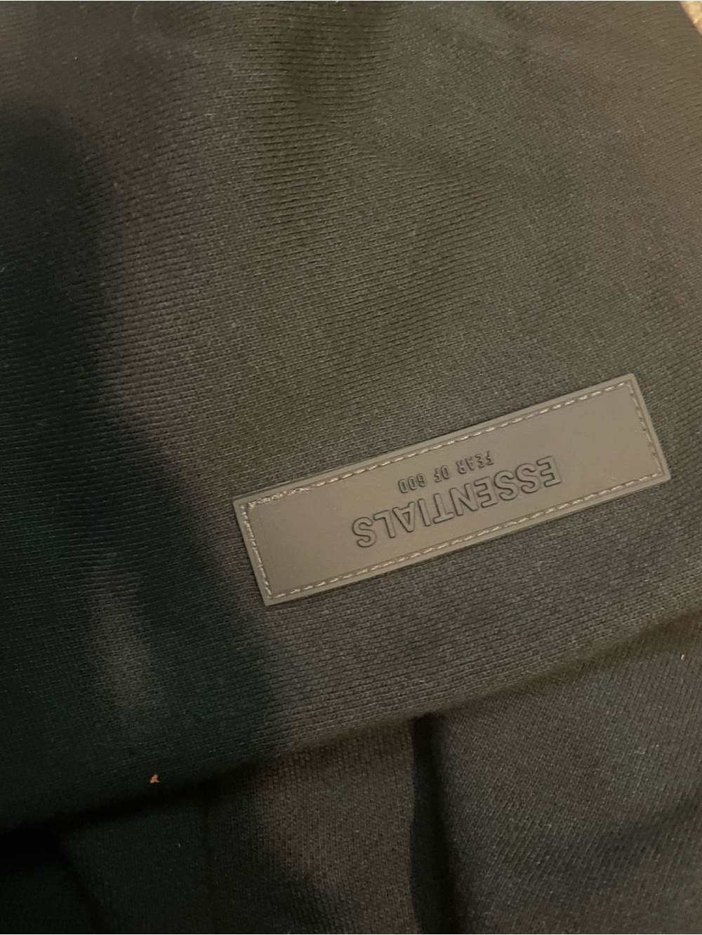 Essentials Black Pullover Hoodie with Subtle Logo - Picture 4 of 4